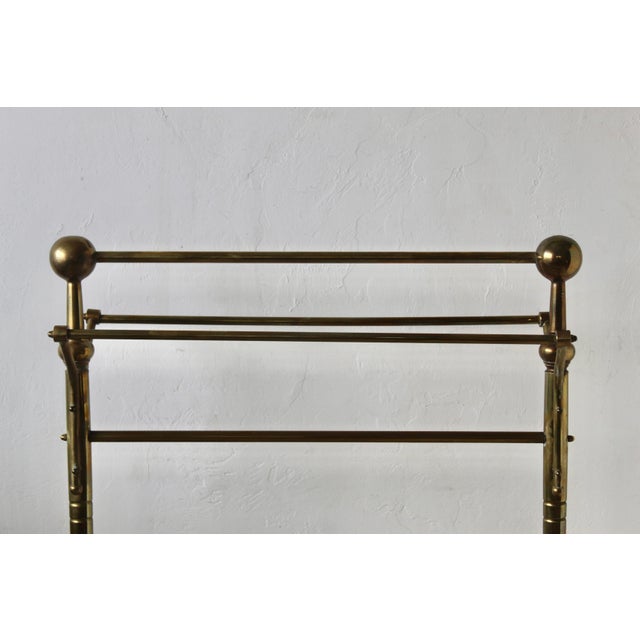 Vintage Victorian-Style Brass Towel Blanket Comforter Rack Stand For Sale - Image 9 of 15