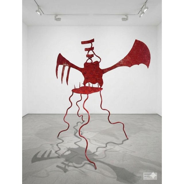 Emissario del sogno statue in forged steel & acrylic by metalmorphosis studio dimensions: ø 180 x h 70 cm. Materials:...