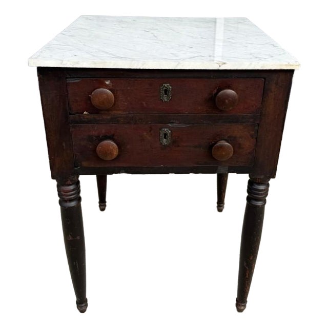 19th Century End Table With Marble Top For Sale