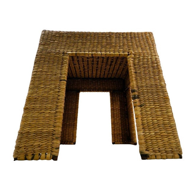 Mario Lopez Torres 1970s Square Rattan Side Table by Mario Lopez Torres For Sale - Image 4 of 5