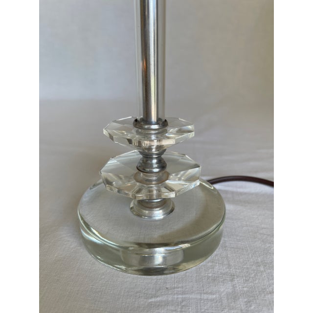 1930s 1930s Art Deco Faceted Glass Boudoir Lamps - a Pair For Sale - Image 5 of 8
