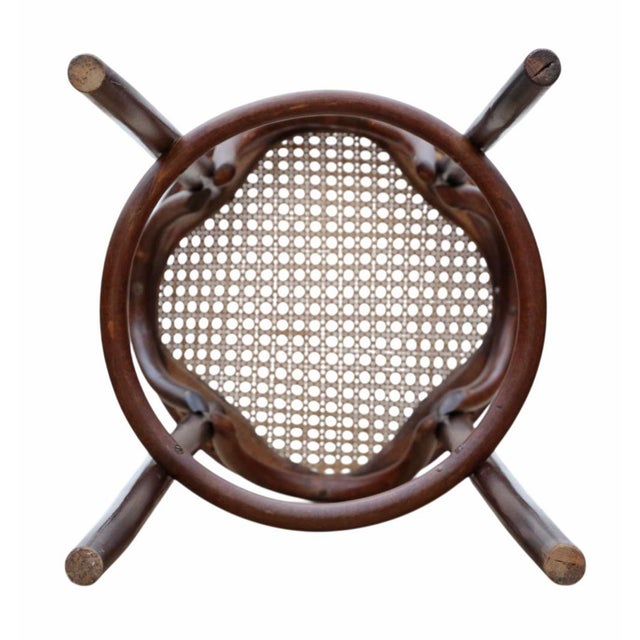 Antique Bentwood High Tall Stool with Cane Seat, 1925 For Sale - Image 4 of 6
