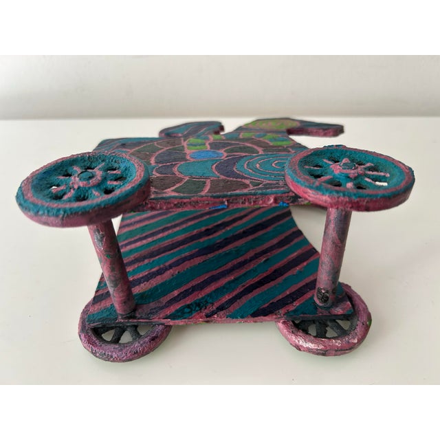 Blue Metal Sculpture by Sandra Berry Hover Toy Theater Series, 1982 For Sale - Image 8 of 10