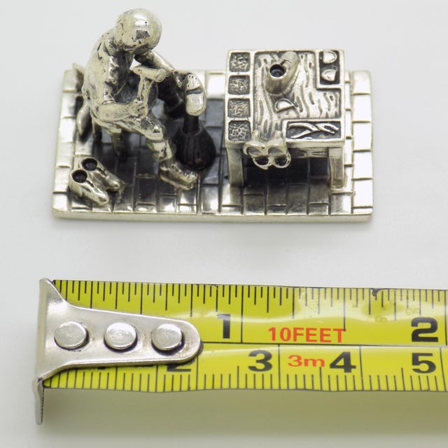 Vintage Italian Handmade Sterling Silver Cobblers Workshop Figurine, 1980s For Sale - Image 13 of 14