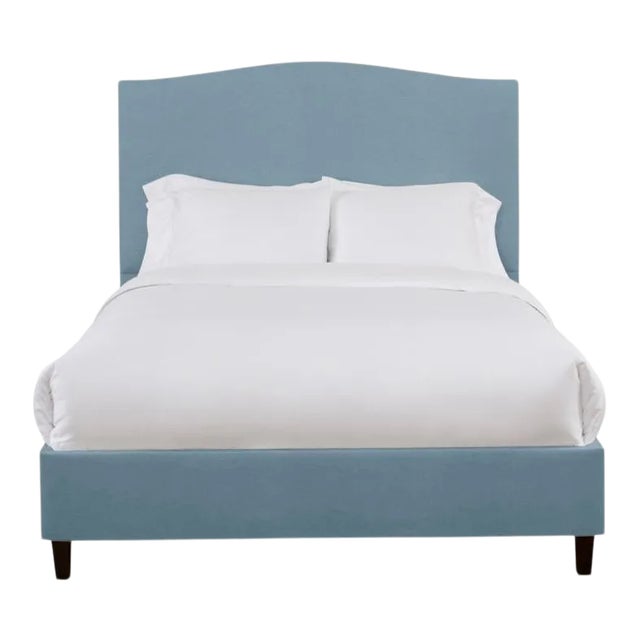 Hazel King Bedframe, Blue Velvet For Sale