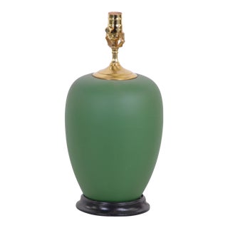 Vintage Green Jar Table Lamp For Sale