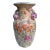 Vintage Chinese Ceramic Vase W/Butterflies, Flowers & Pomegranate Fruit Handles For Sale