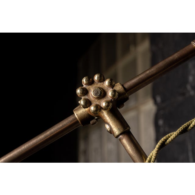 Metal Antique Brass Articulated Lamp by O C White For Sale - Image 7 of 8