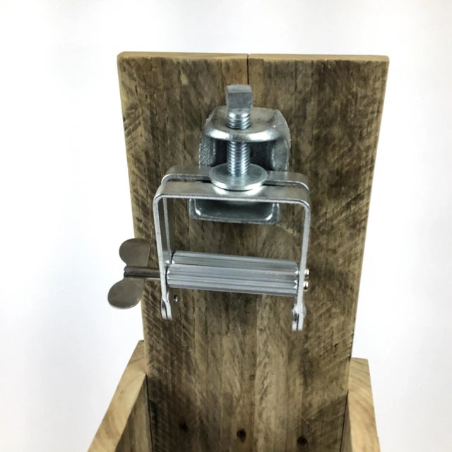 Wood Rustic Wood Steel Toothpaste Tube Holder Dispenser For Sale - Image 7 of 13