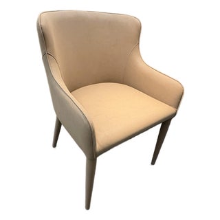 Rh Nicola Slope Leather Dining Armchair — Vegan Leather | Cocoa For Sale