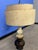 Vintage Mid Century Modern Table Lamp – Tiered Fiberglass Shade, Drip Glaze Ceramic Base For Sale In Phoenix - Image 6 of 7