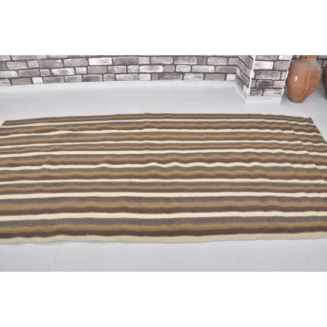 Vintage Anatolian Stripe Kilim Rug For Sale - Image 4 of 10