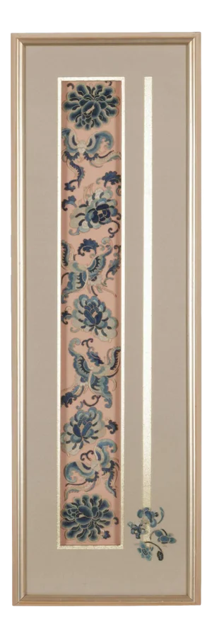 Framed Antique Chinese Embroidery Panel Qing Dynasty Provenance