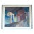 Mid-Century Modern 'Cubist Street' Swedish Original Geometric Street Scene Oil Painting - Framed For Sale