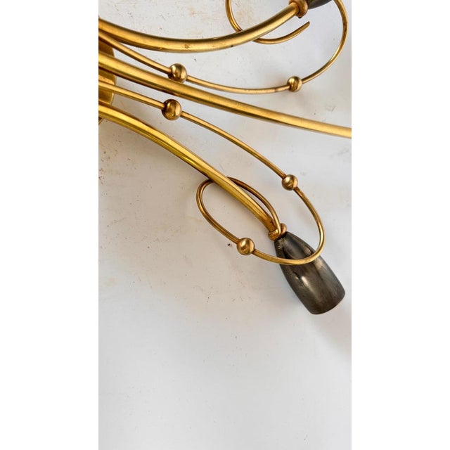 Sconce in Brass Floral Pattern, Italy, 1960s For Sale - Image 10 of 11