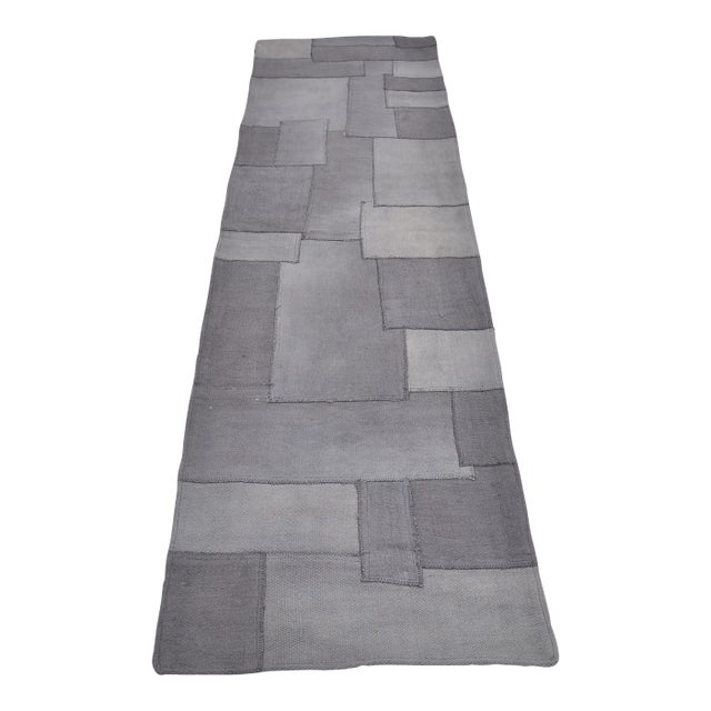 Grey Vintage Hemp Kilim Runner For Sale