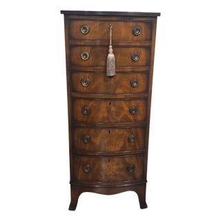 Tall Regency Mahogany Bow Front Chest of Drawers, 1910s For Sale