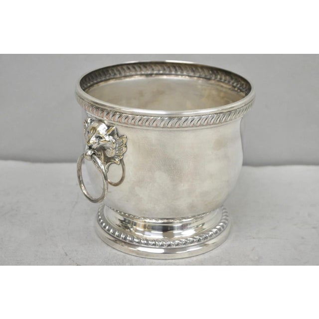 Mid 20th Century Mid 20th Century Poole English Regency Silver Plated Lion Head Champagne Chiller Ice Bucket For Sale - Image 5 of 17