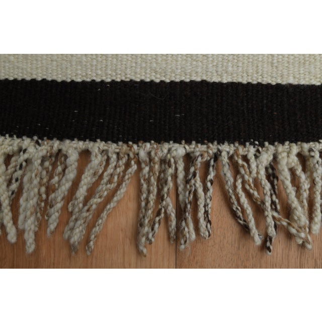 1970s Vintage Turkish Oushak Handmade Wool Cotton Beige Runner Rug For Sale - Image 10 of 11