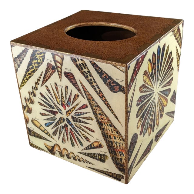 Annie Modica Decoupage Tissue Box - Signed - Seashell Motif For Sale