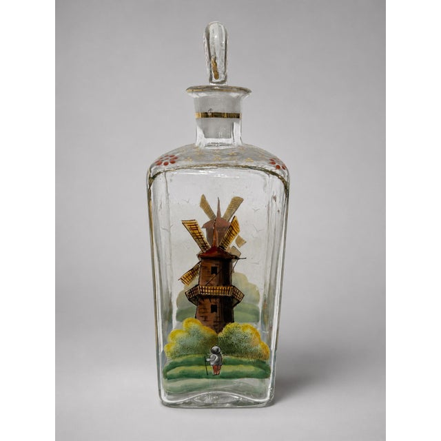 12 Pc, Polychrome Enamel-Painted Glass Liqueur Service, Continental C. 1920 For Sale - Image 9 of 10