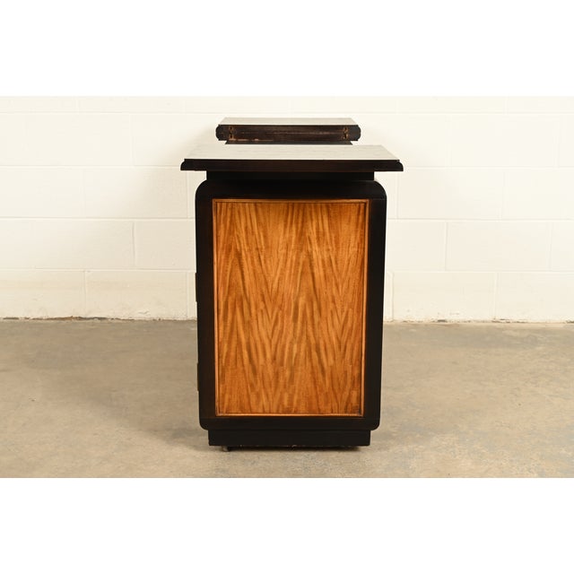 Raymond Sobota for Century Furniture Hollywood Regency Chinoiserie Flip-Top Buffet Server or Bar Cart | Circa 1970s For Sale - Image 12 of 14