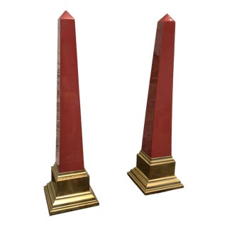 Red Resin Obelisks by Jacques Charpentier, 1990s, Set of 2 For Sale