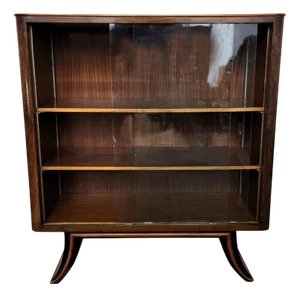 Art Deco Italian Burl Wood & Glass Cabinet, 1950s