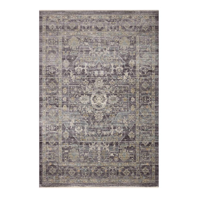 Jean Stoffer x Loloi Katherine Midnight/ Tobacco 7'-10" x 10' Area Rug For Sale