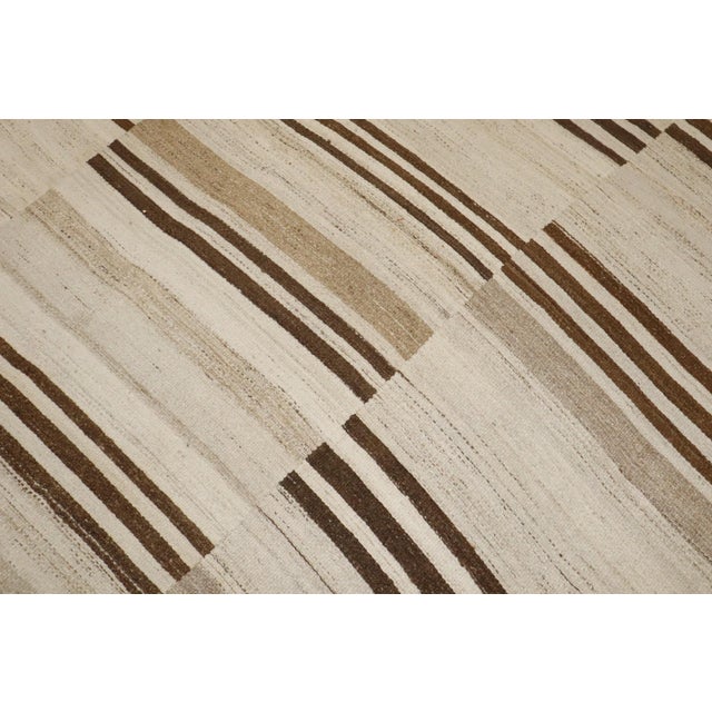 Brown Vintage White Brown Turkish Kilim - 9'3" x 11'3" For Sale - Image 8 of 10