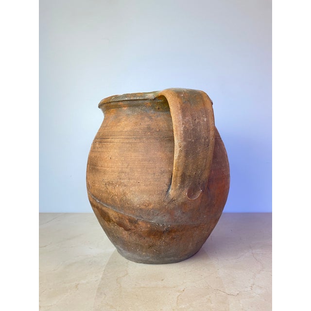 Early 20th Century Antique Rustic Terracotta Water Jug, Mediterranean Style For Sale - Image 5 of 11