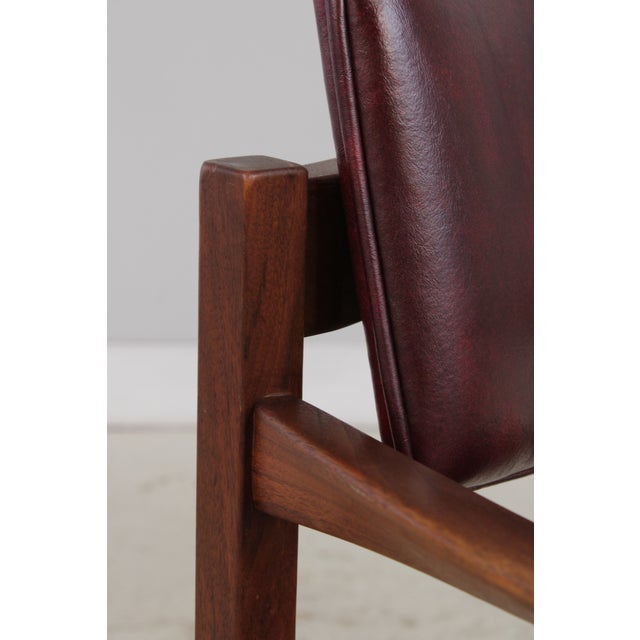 Pair of Jens Risom Mid Century Modern Walnut Armchairs For Sale - Image 14 of 16