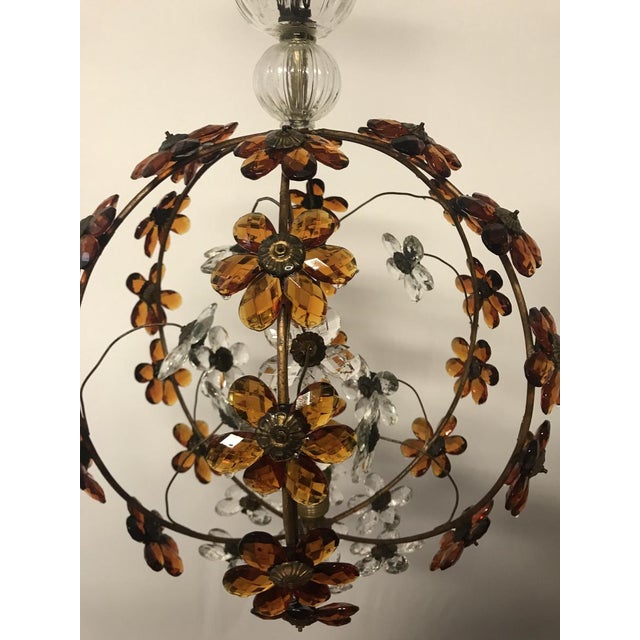 Vintage Pendant with Amber and Transparent Crystals For Sale - Image 16 of 18