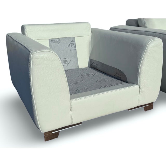 Roche Bobois Leather Sofa and Club Chairs Set. France 1990’s For Sale In New York - Image 6 of 12