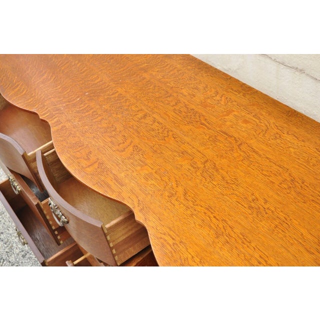 Lexington Furniture Lexington Victorian Sampler Oak Triple Dresser With Mirror For Sale - Image 4 of 13