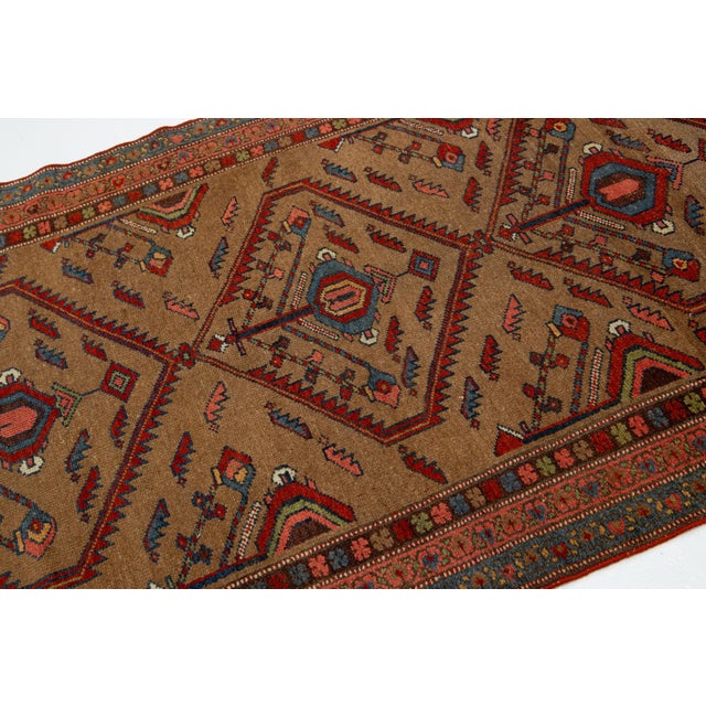 1960s Scatter Vintage Malayer Wool Rug With Tribal Design For Sale - Image 5 of 10