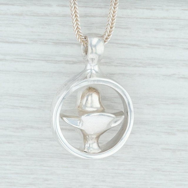 Modern Vladimir Peter Bird Pendant Necklace Sterling Silver 26" Wheat Chain WLADIS For Sale - Image 3 of 6