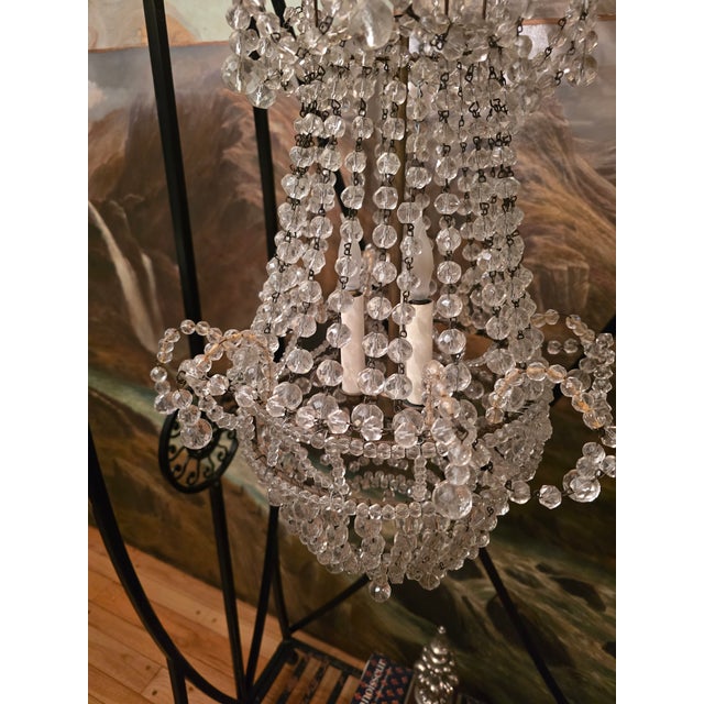 Vintage Mid Century Bagues Style Petite Chandelier For Sale In Boston - Image 6 of 10