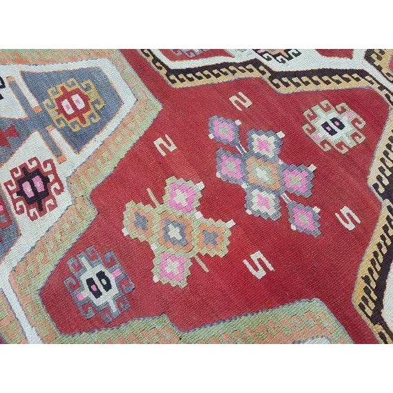 1970s 1970s Vintage Turkish Kilim Rug - 4′7″ × 6′3″ For Sale - Image 5 of 8