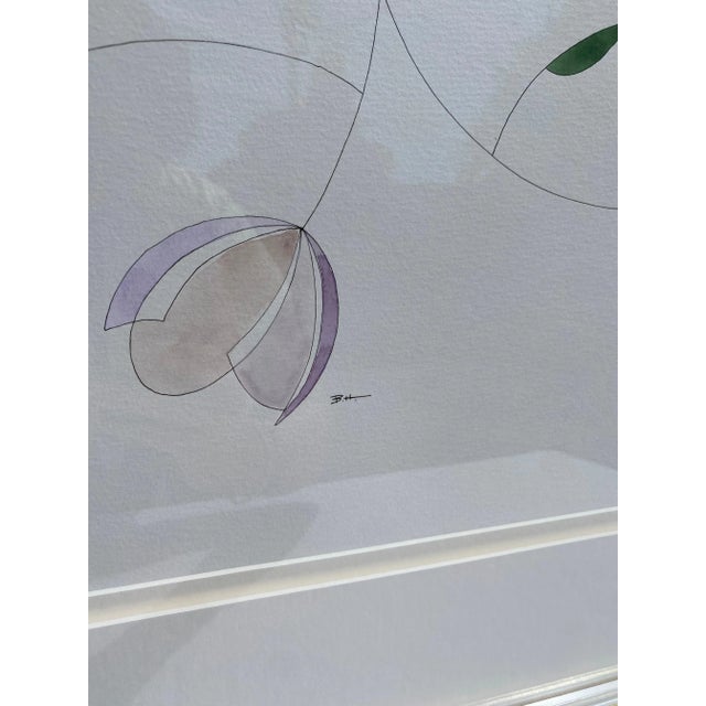 2020s "Blossoms" Contemporary Original Watercolor Painting on Paper, Framed For Sale - Image 5 of 8