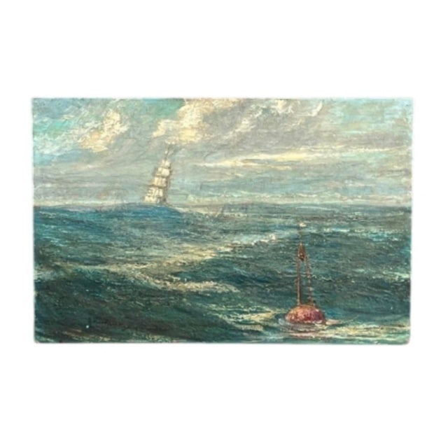 1960s 1960s Painting of Seascape With Sailing Ship For Sale - Image 5 of 12