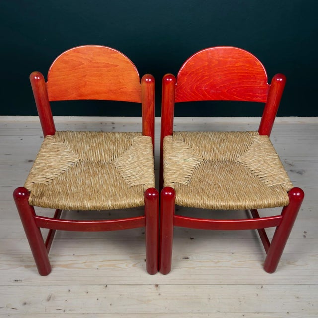 Red Padova Chairs from Hank Lowenstein, Italy, 1970s, Set of 2 For Sale - Image 11 of 13