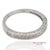 Metal 14k 585 Solid White Gold Side Engraving Milgrain Natural Diamond Band Ring, Size 6 For Sale - Image 7 of 13