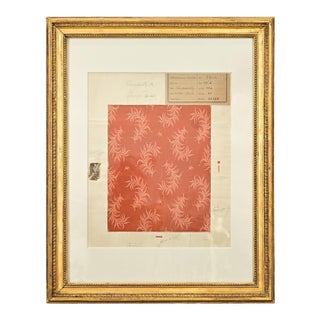 French 19th Century Framed Fabric Design Sample For Sale