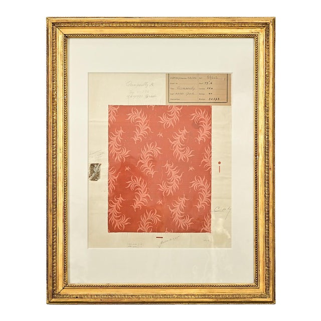 French 19th Century Framed Fabric Design Sample For Sale