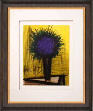 Bernard Buffet Original Lithograph Purple Bouquet 1967 Framed