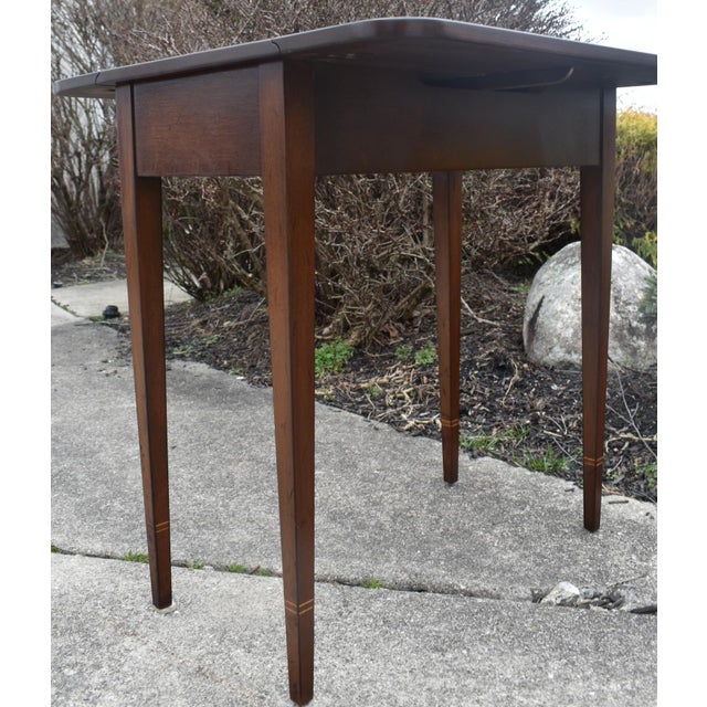 Vtg. Kittinger Inlaid Mahogany Pembroke Table For Sale - Image 11 of 15