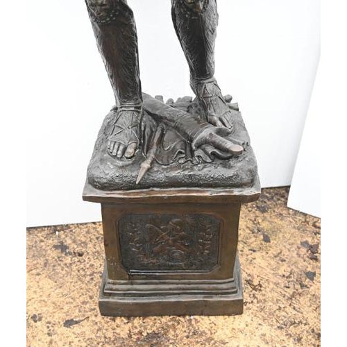 Bronze Roman Gladiator Statue Lamps, Set of 2 For Sale - Image 4 of 18