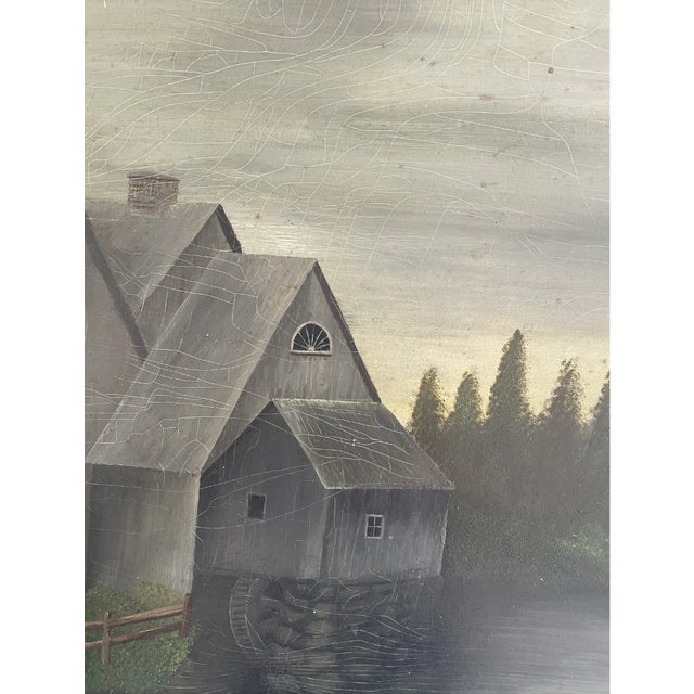 American 19th Century Landscape Oil Painting on Panel Framed in Golden Wood For Sale - Image 3 of 5