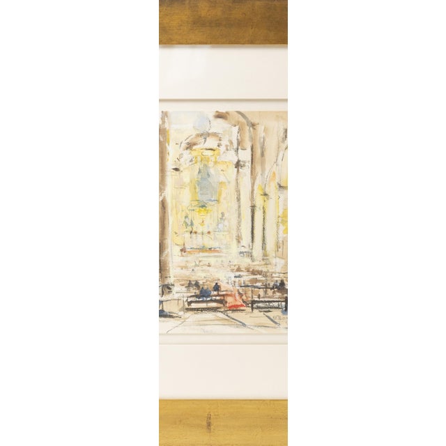 Paper Dagoberto Silva, Interior of Porto Cathedral, 1950s, Watercolor on Paper For Sale - Image 7 of 8